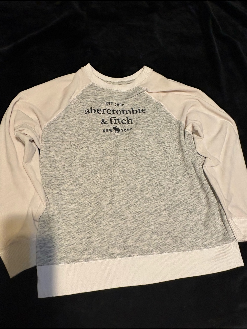 abercrombie kids Cream & Heather Gray Raglan Crew Sweatshirt